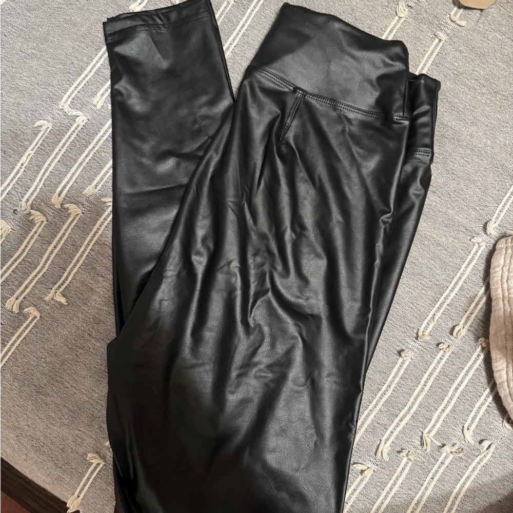 Aerie OFFLINE Black Faux Leather Leggings